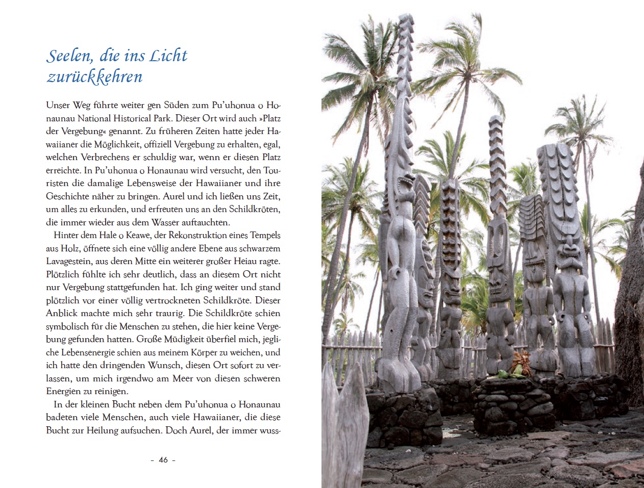 Doppelseite aus dem Buch HAWAII - EIN HAUCH VON LEMURIEN (Christel Alisha van der Walle)
